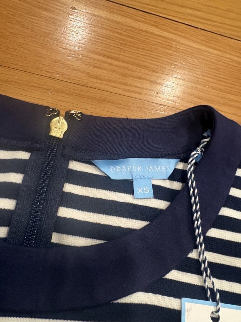 Draper James Size Extra Small (XS) Draper James Striped Persley Ponte Dress Navy - Picture 3 of 3
